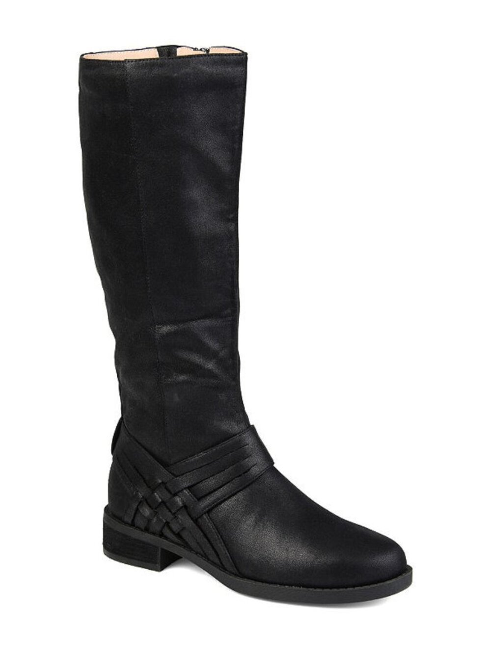 Women's Journee Collection Meg Stacked Heel Riding Boots - Black - 7 - NWOB